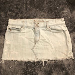 Distressed Abercrombie & Fitch Jean Skirt